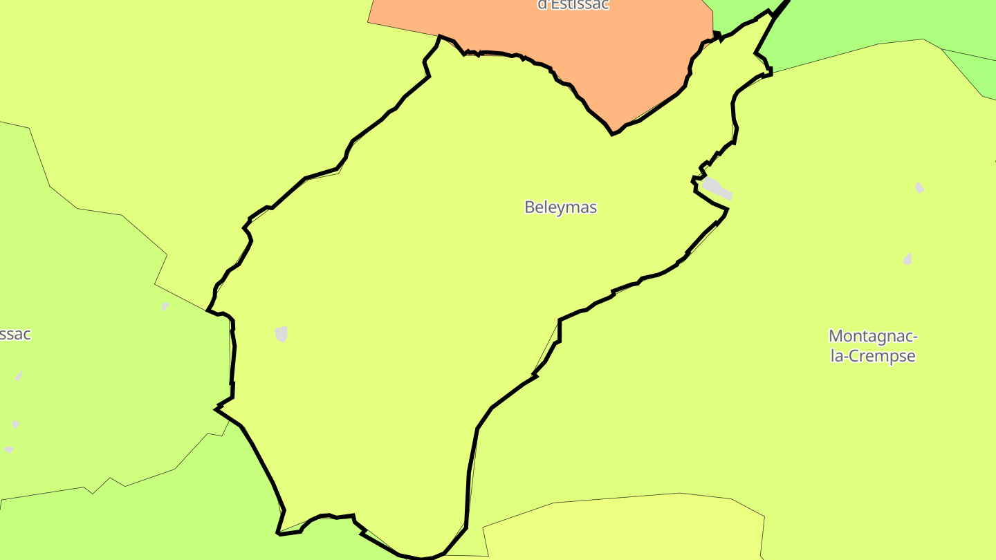 Carte des prix de l'immobilier Beleymas