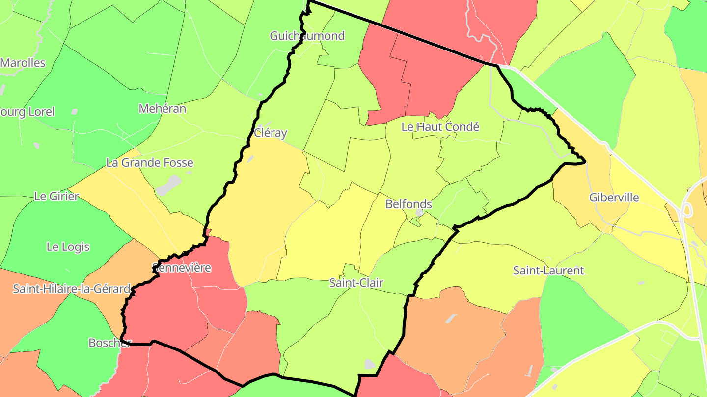 Carte des prix de l'immobilier Belfonds