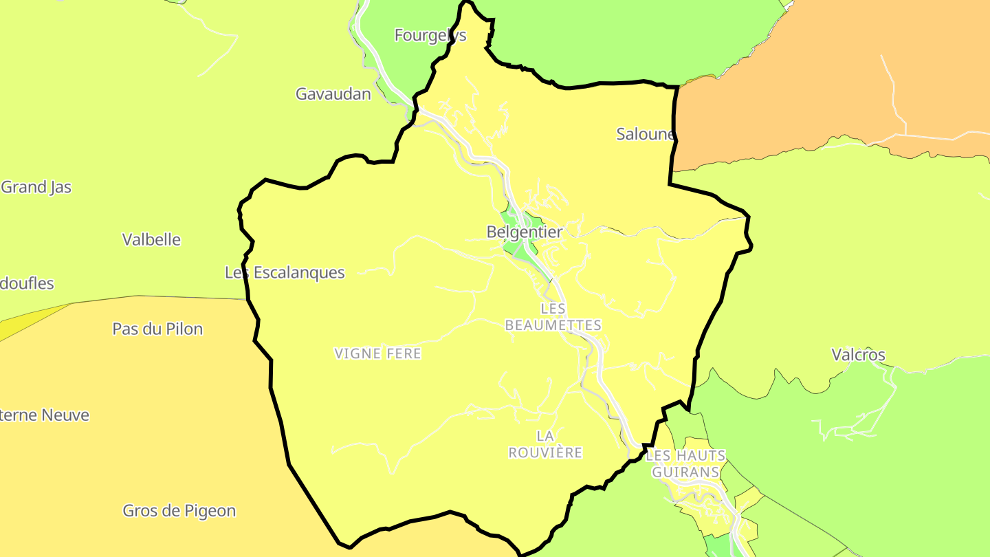 Carte des prix de l'immobilier Belgentier