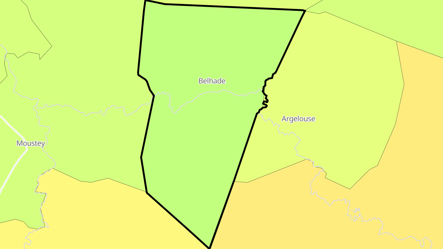 Carte des prix de l'immobilier Belhade