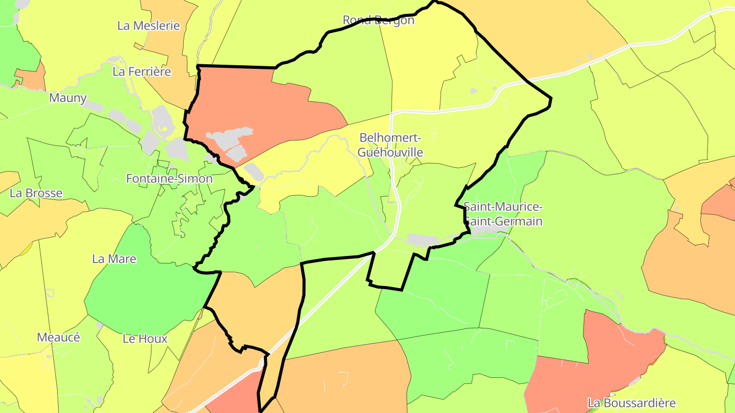 Carte des prix de l'immobilier Belhomert-Guéhouville