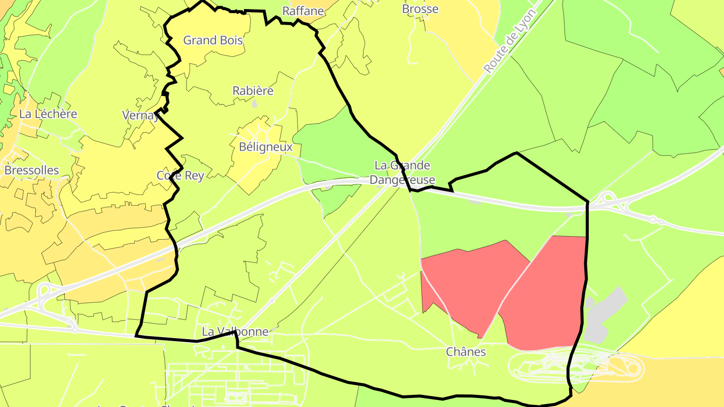 Carte des prix de l'immobilier Béligneux