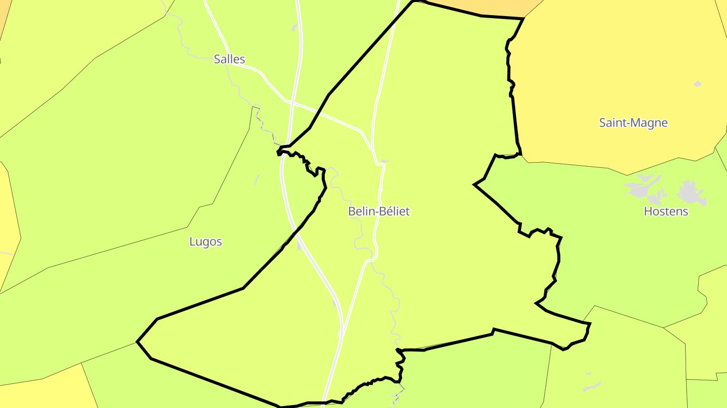 Carte des prix de l'immobilier Belin-Béliet