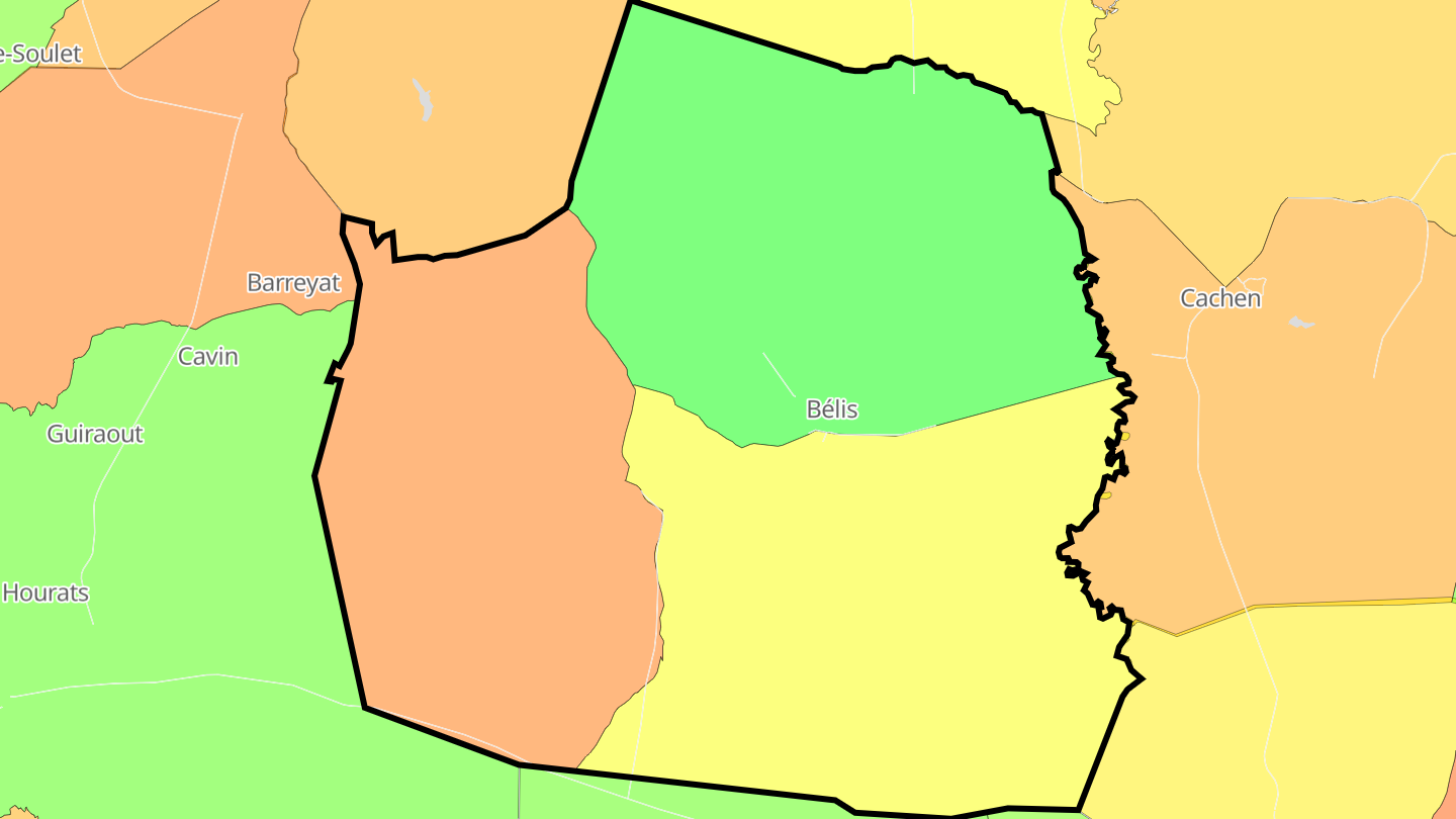 Carte des prix de l'immobilier Bélis