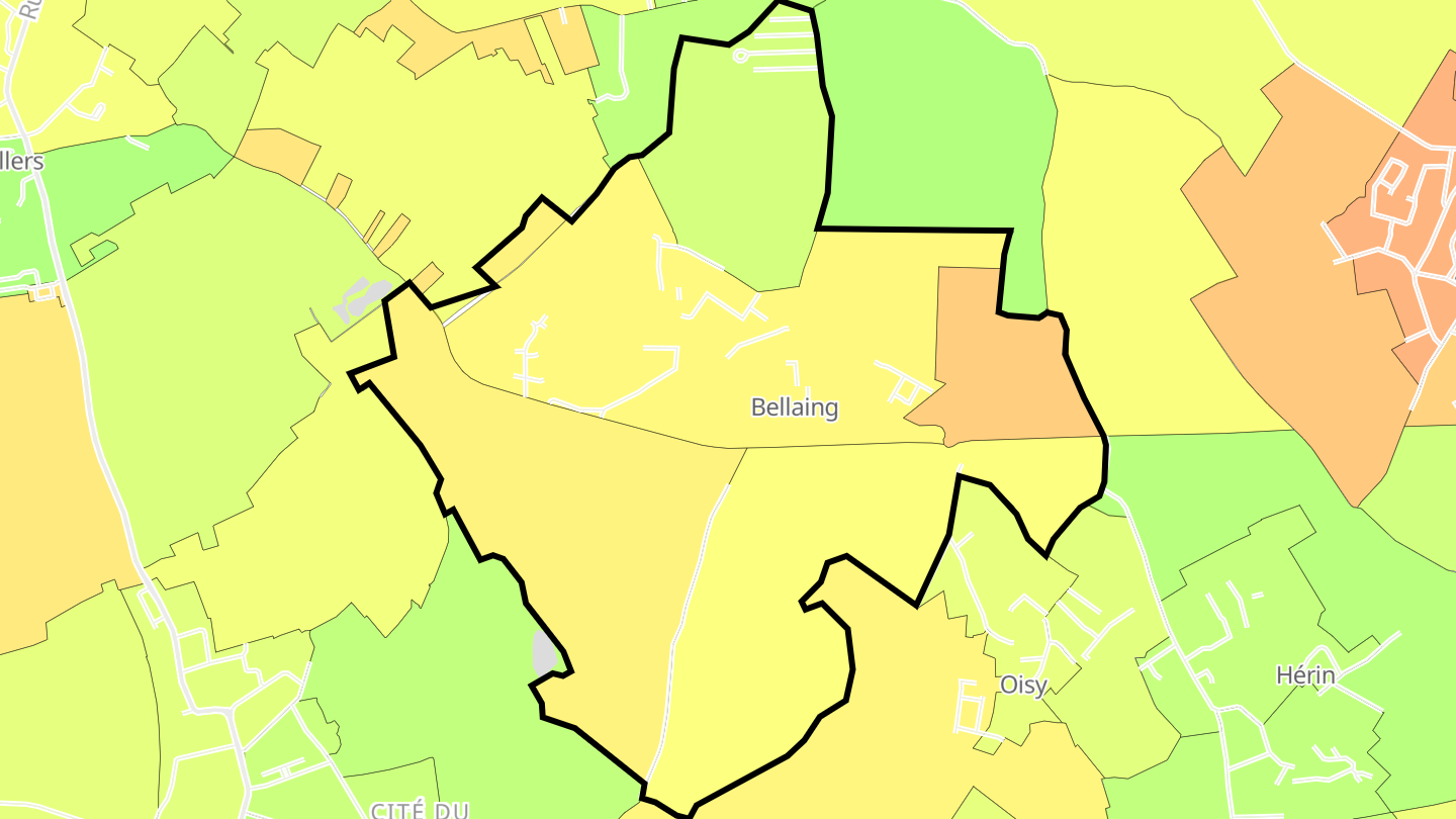 Carte des prix de l'immobilier Bellaing