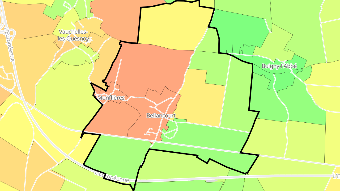 Carte des prix de l'immobilier Bellancourt