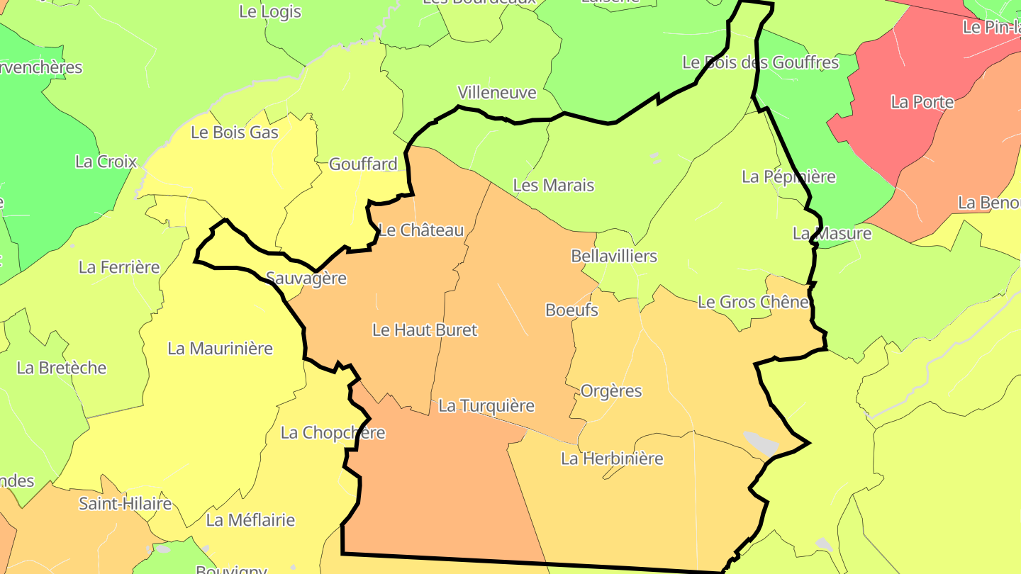 Carte des prix de l'immobilier Bellavilliers