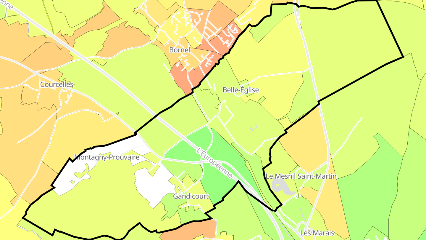 Carte des prix de l'immobilier Belle-Église