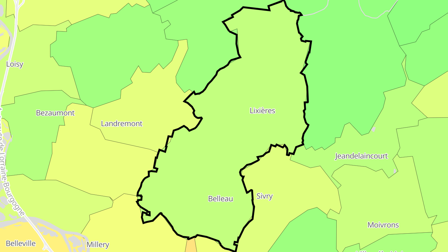 Carte des prix de l'immobilier Belleau