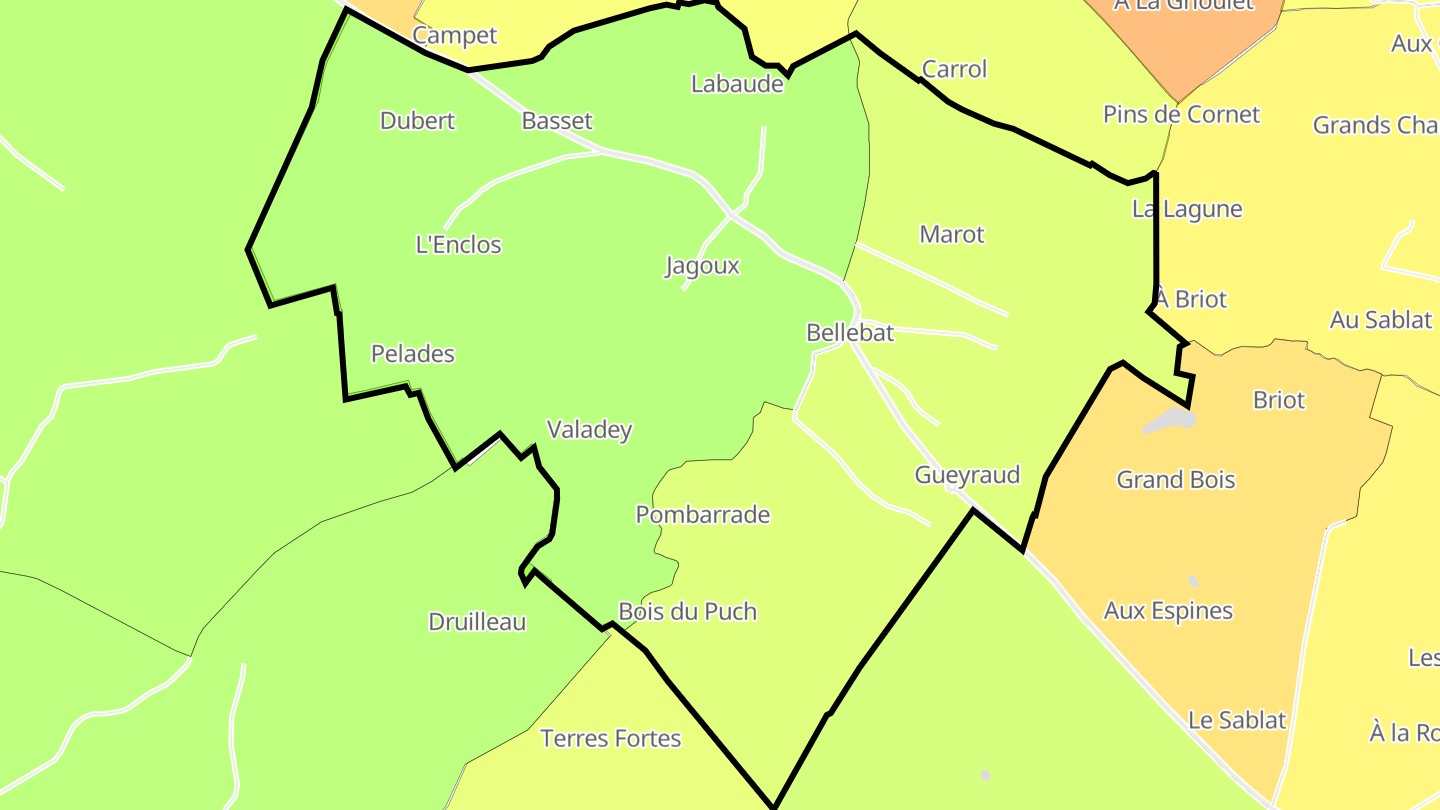 Carte des prix de l'immobilier Bellebat