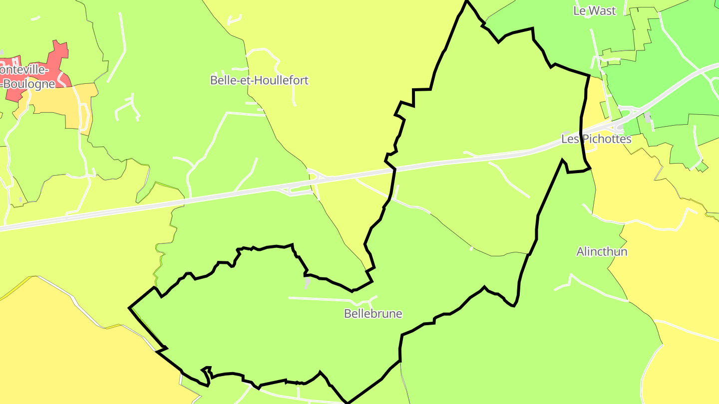 Carte des prix de l'immobilier Bellebrune