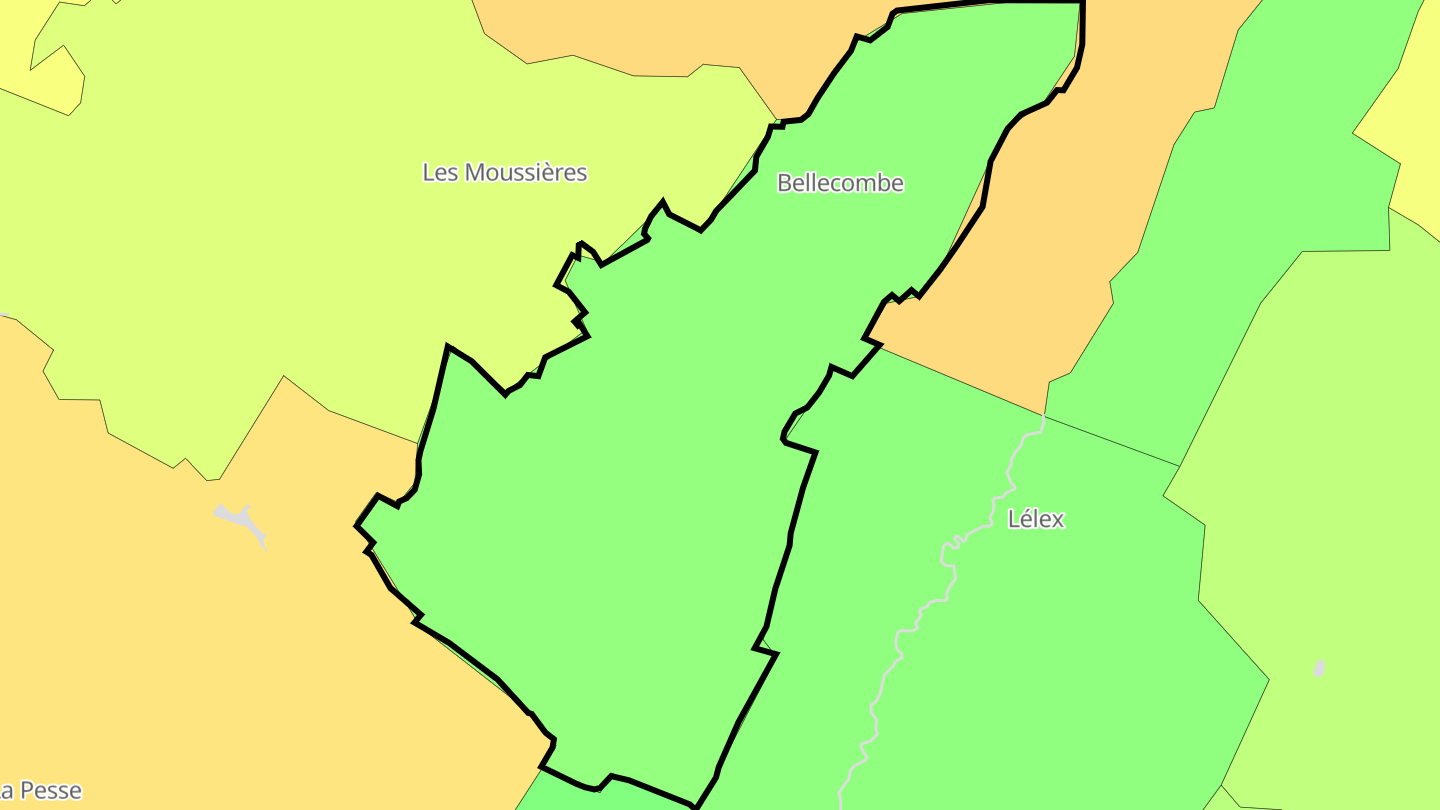 Carte des prix de l'immobilier Bellecombe