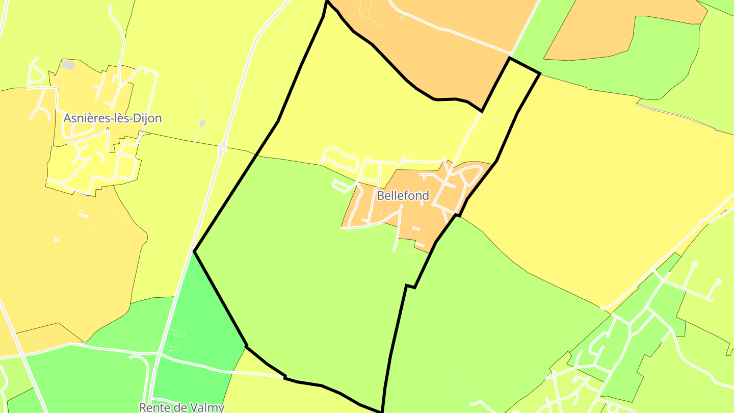 Carte des prix de l'immobilier Bellefond