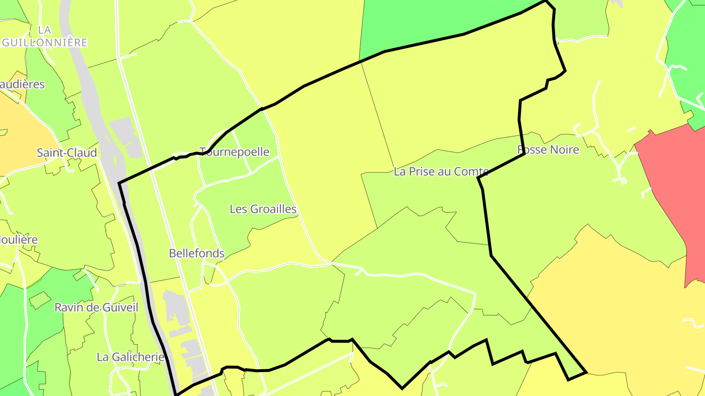 Carte des prix de l'immobilier Bellefonds