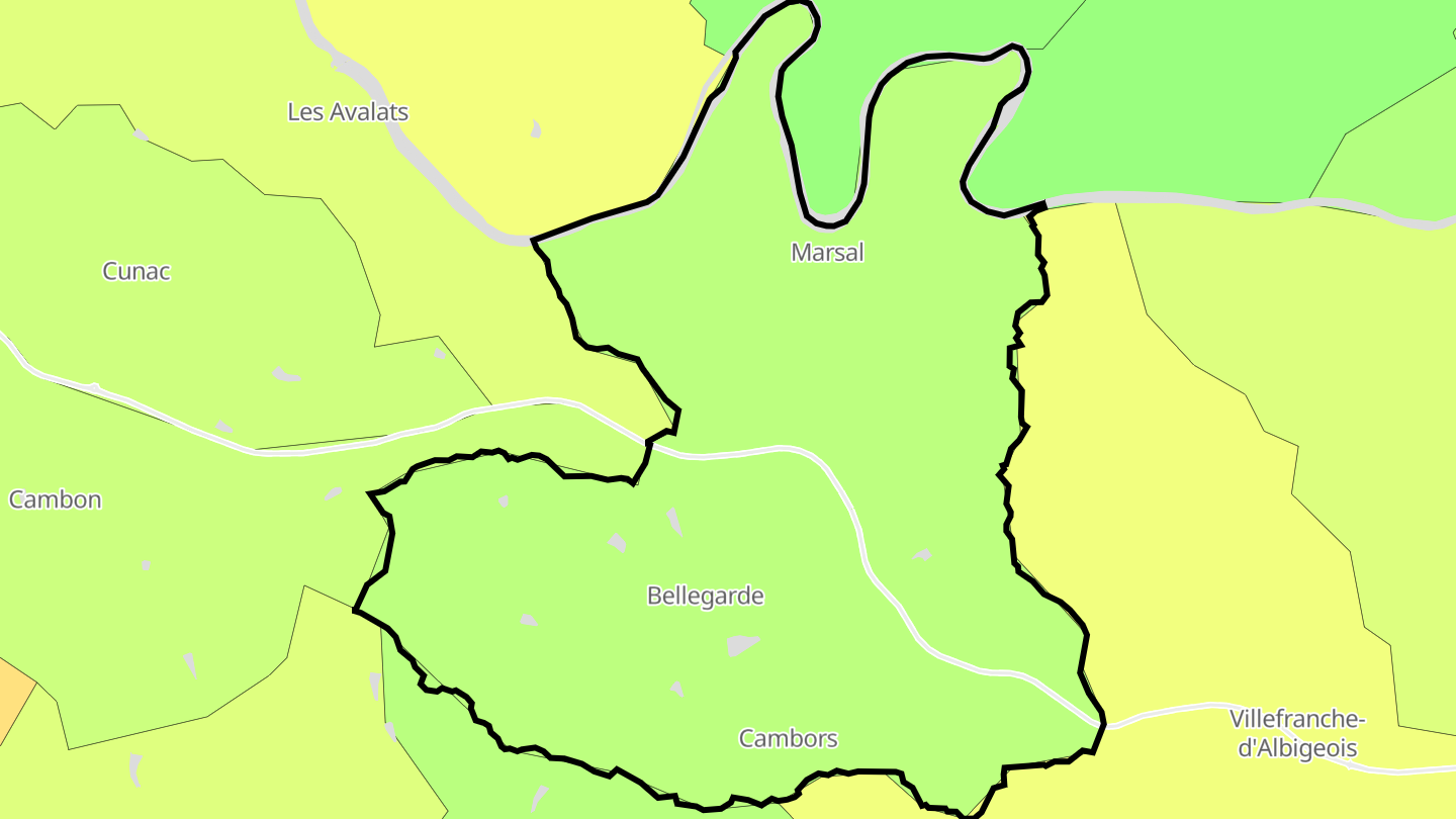 Carte des prix de l'immobilier Bellegarde-Marsal