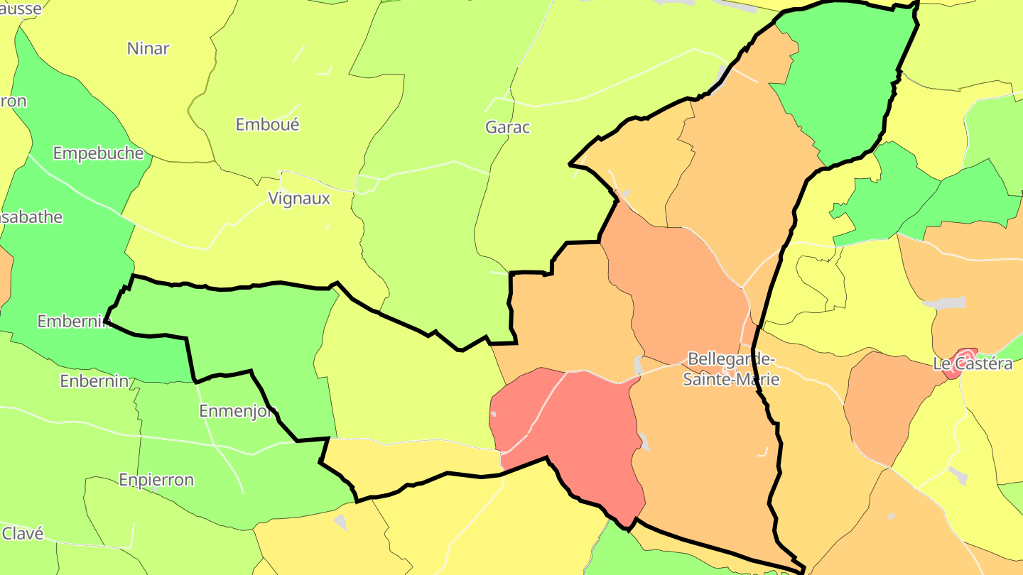 Carte des prix de l'immobilier Bellegarde-Sainte-Marie