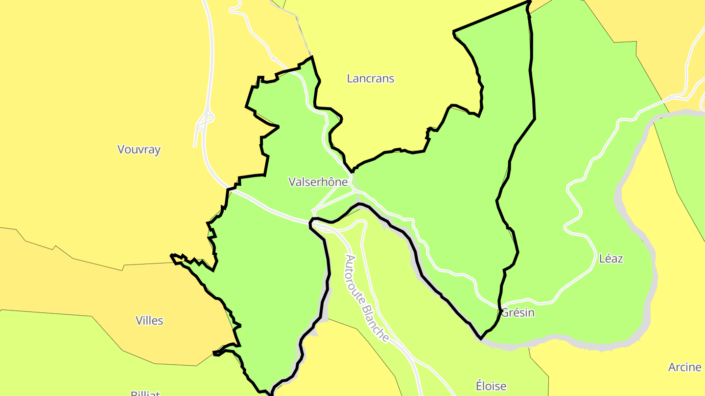Carte des prix de l'immobilier Bellegarde-sur-Valserine