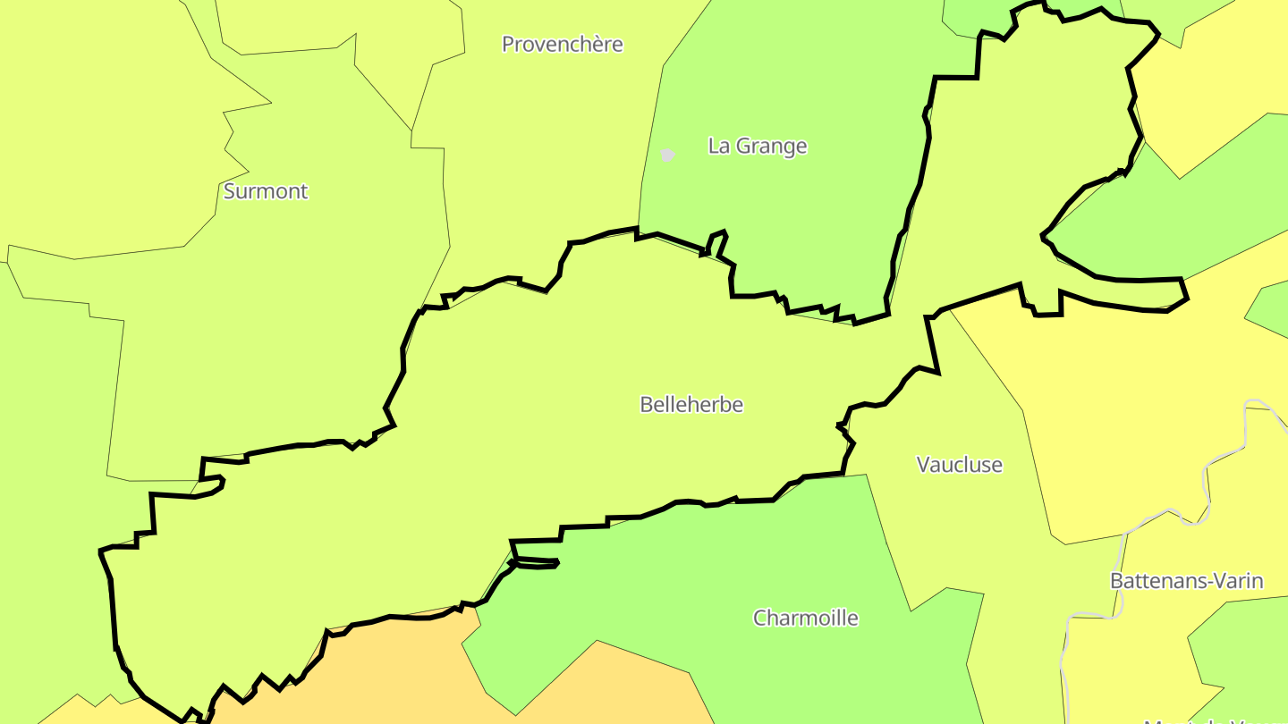 Carte des prix de l'immobilier Belleherbe