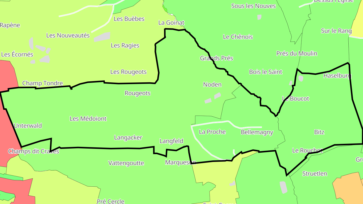 Carte des prix de l'immobilier Bellemagny