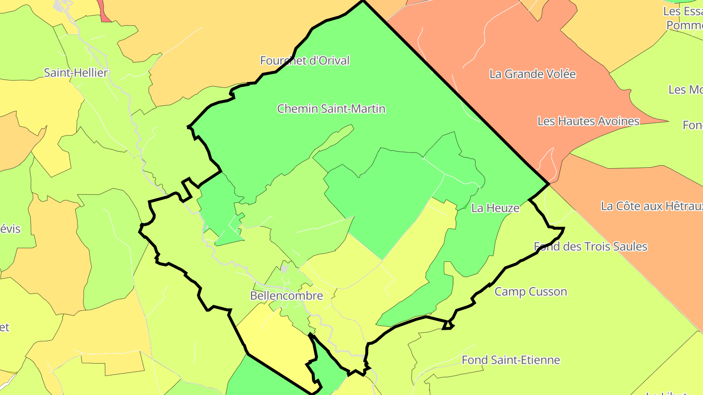 Carte des prix de l'immobilier Bellencombre