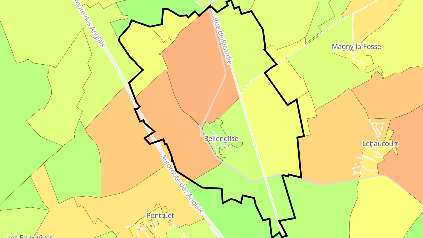 Carte des prix de l'immobilier Bellenglise