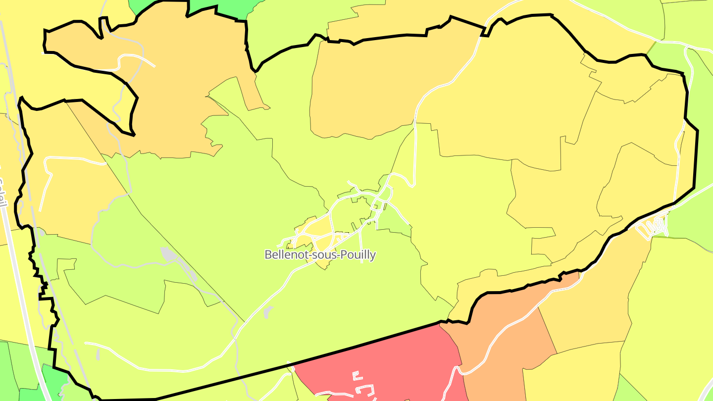 Carte des prix de l'immobilier Bellenot-sous-Pouilly