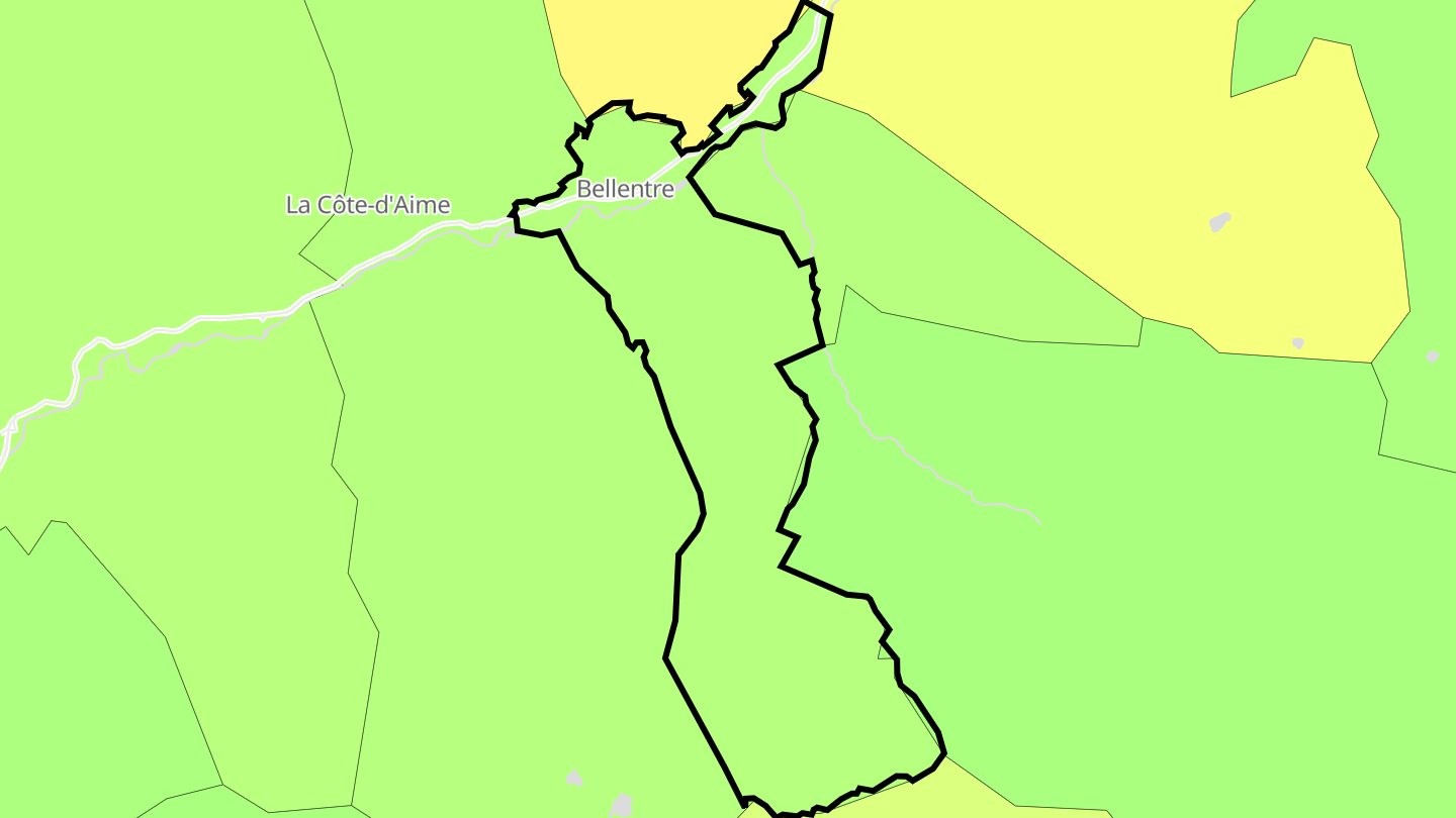Carte des prix de l'immobilier Bellentre