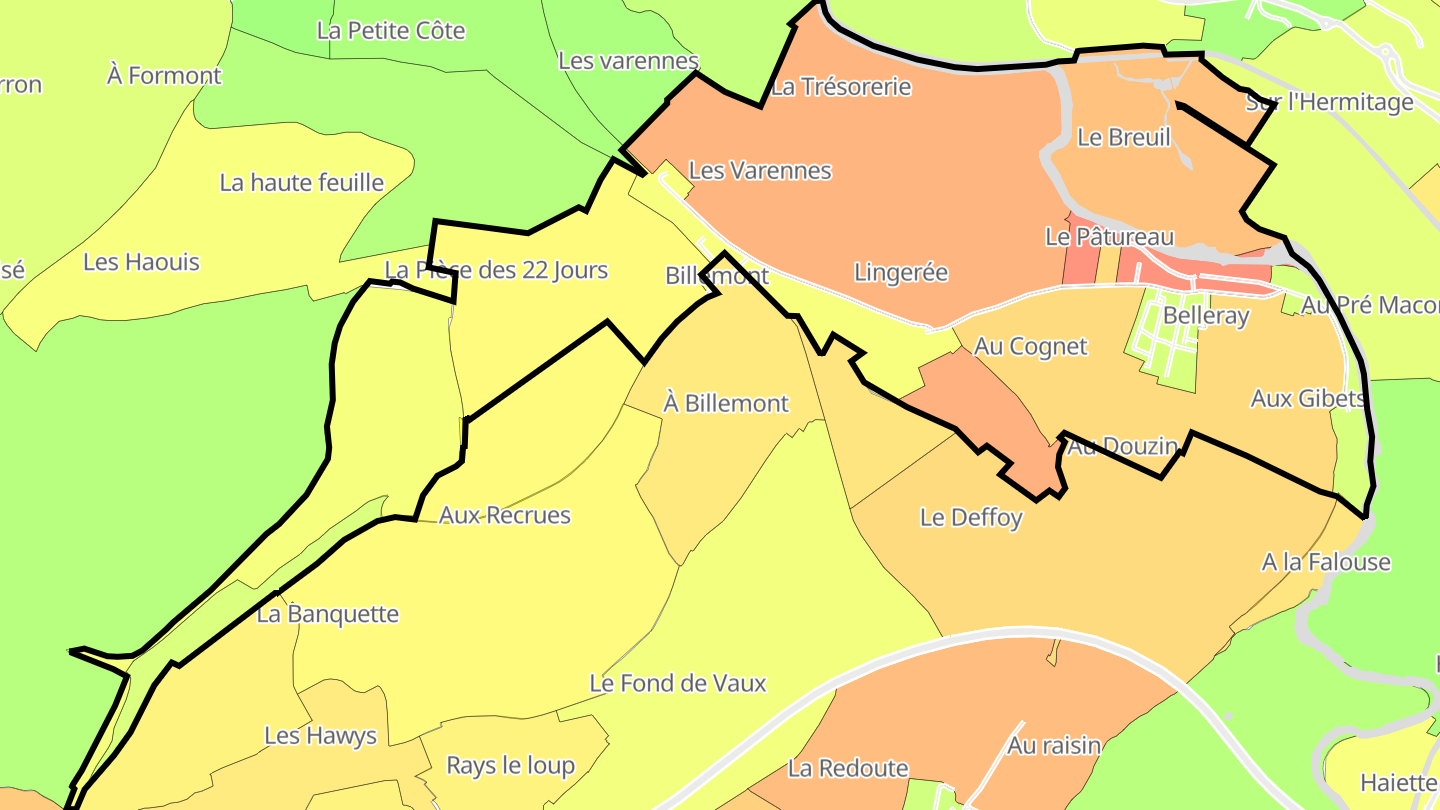 Carte des prix de l'immobilier Belleray