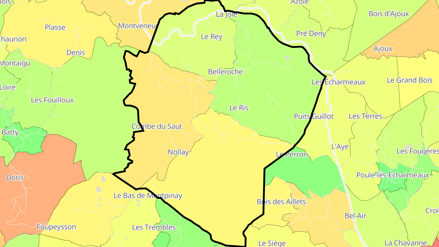 Carte des prix de l'immobilier Belleroche