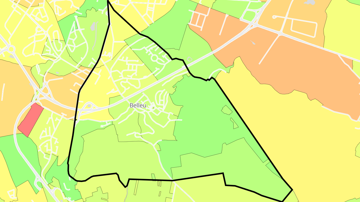 Carte des prix de l'immobilier Belleu