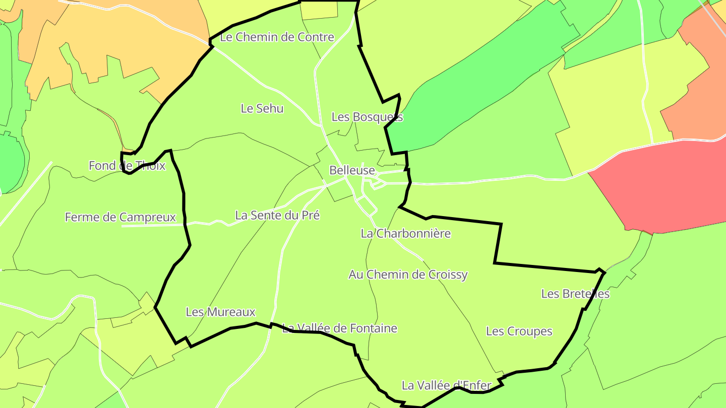 Carte des prix de l'immobilier Belleuse