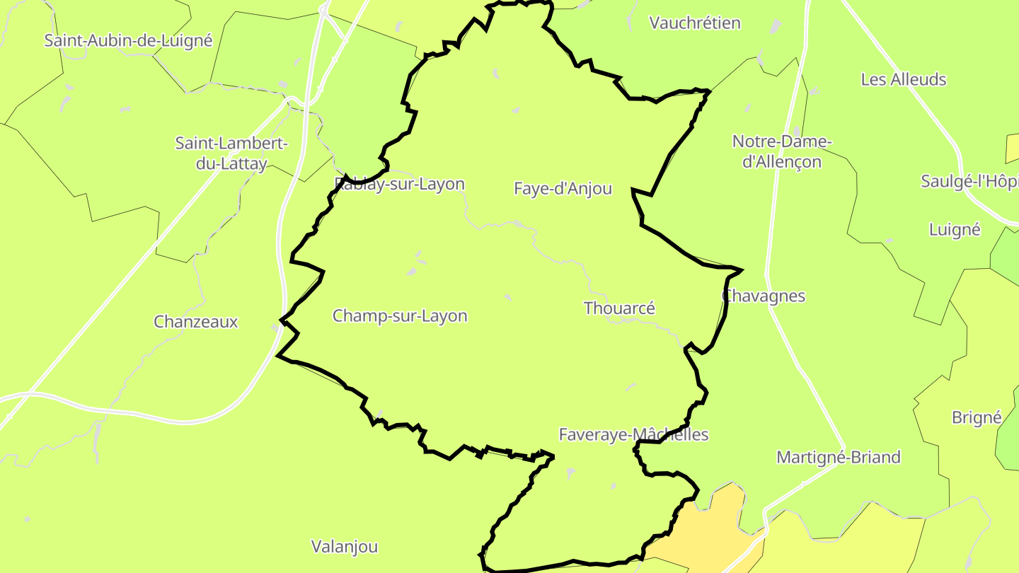 Carte des prix de l'immobilier Bellevigne-en-Layon