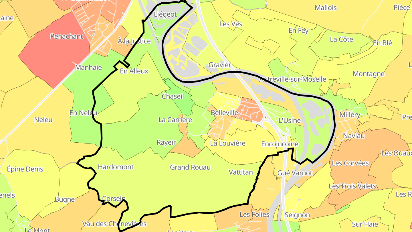 Carte des prix de l'immobilier Belleville