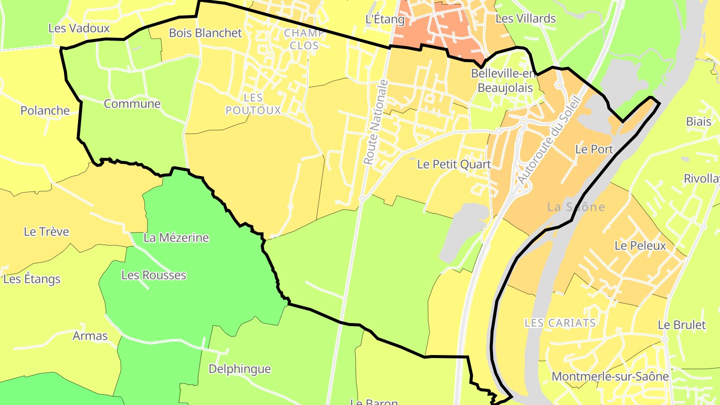 Carte des prix de l'immobilier Belleville