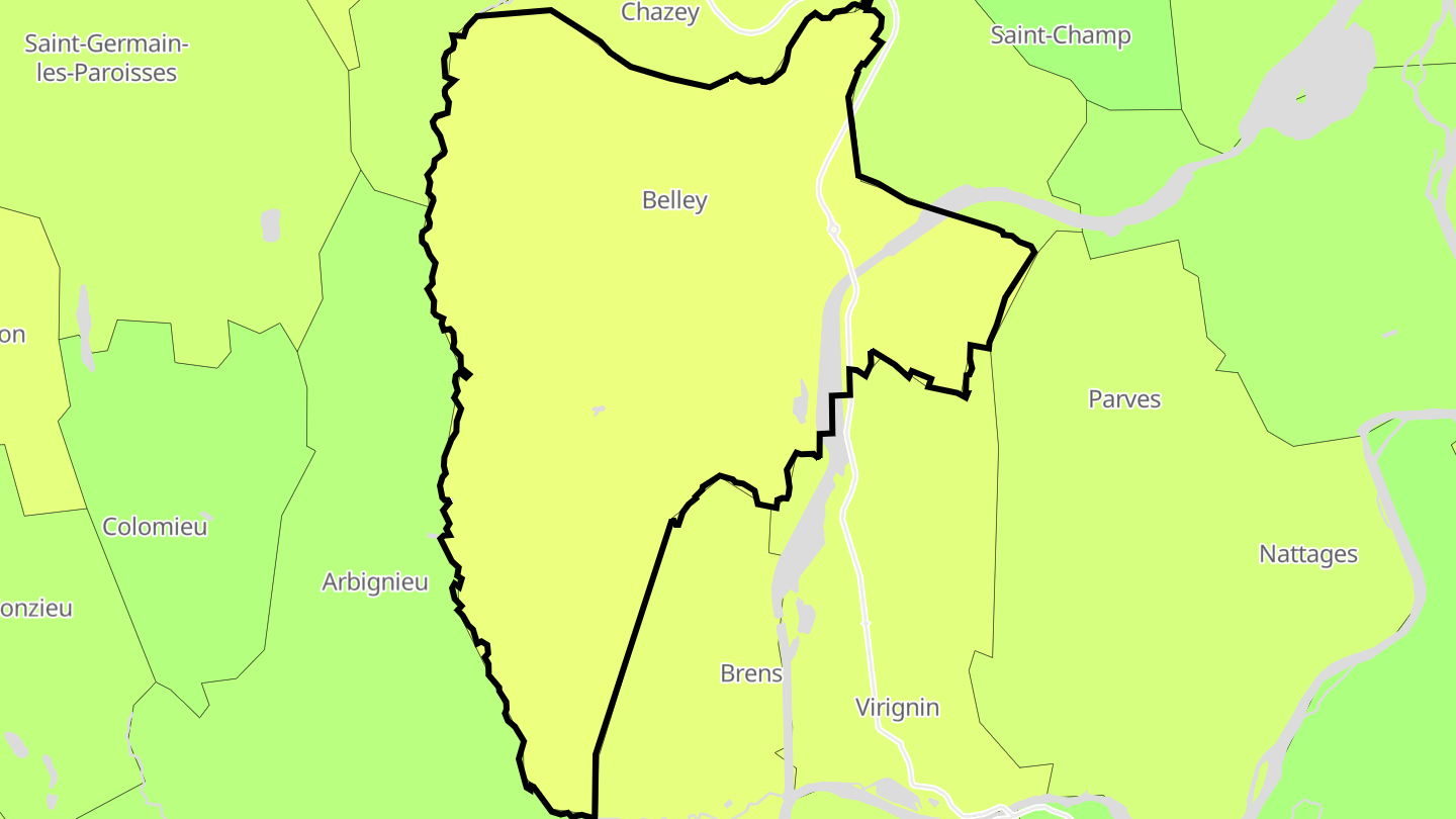 Carte des prix de l'immobilier Belley