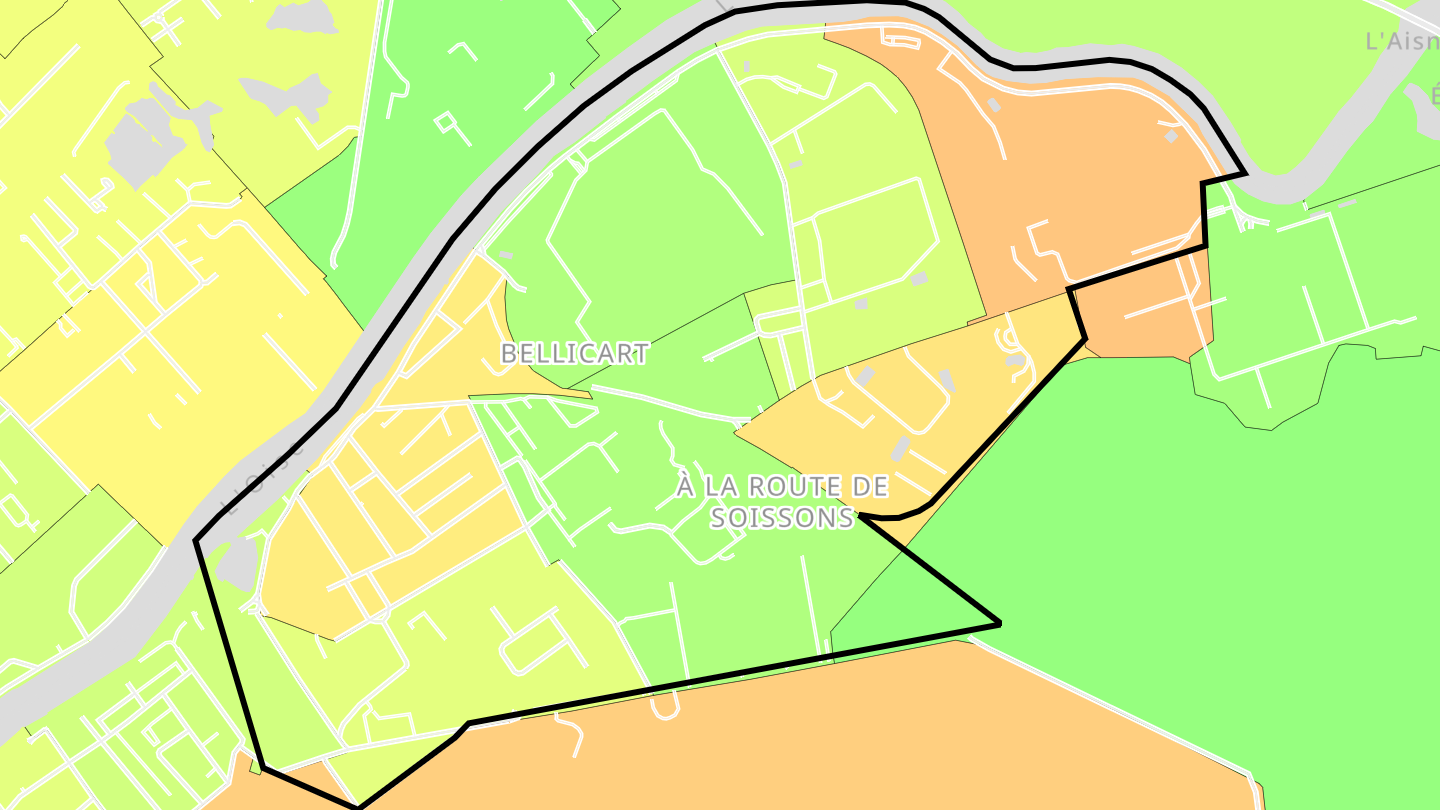 Carte des prix de l'immobilier Bellicart