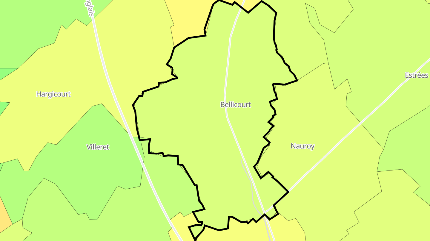 Carte des prix de l'immobilier Bellicourt