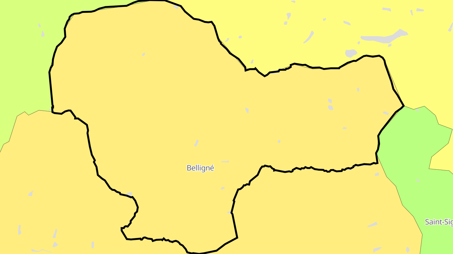 Carte des prix de l'immobilier Belligné
