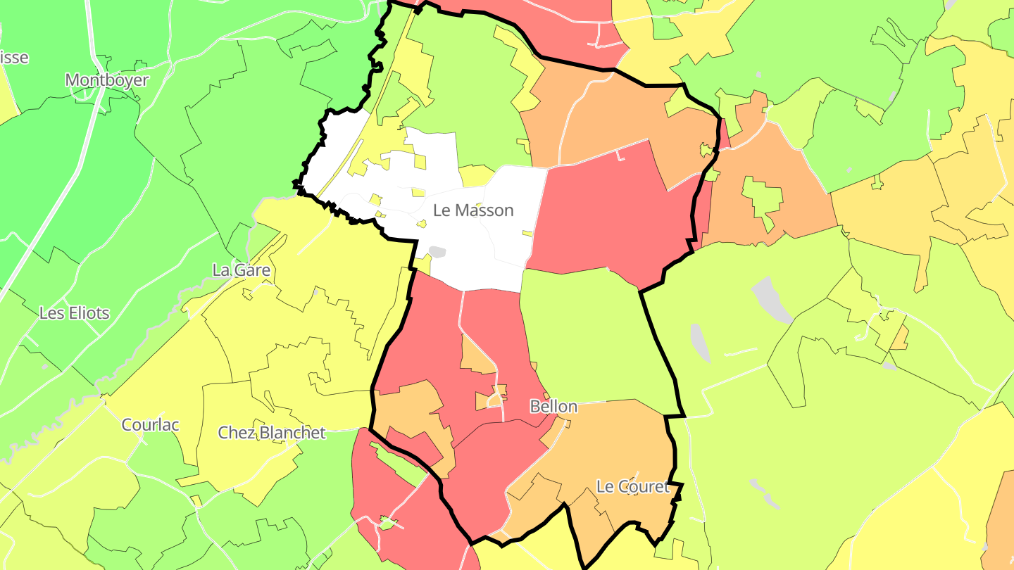 Carte des prix de l'immobilier Bellon