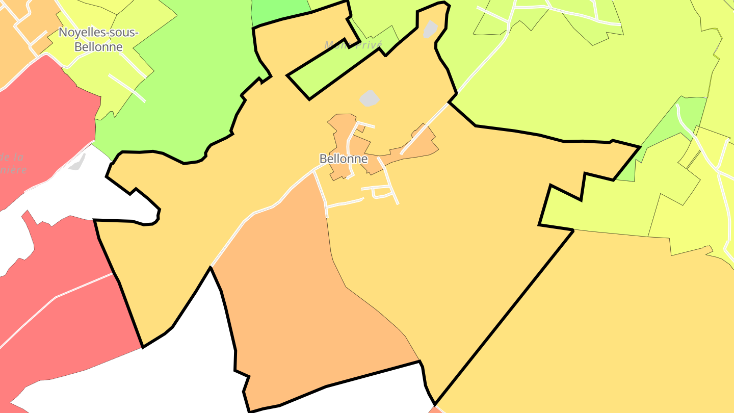 Carte des prix de l'immobilier Bellonne