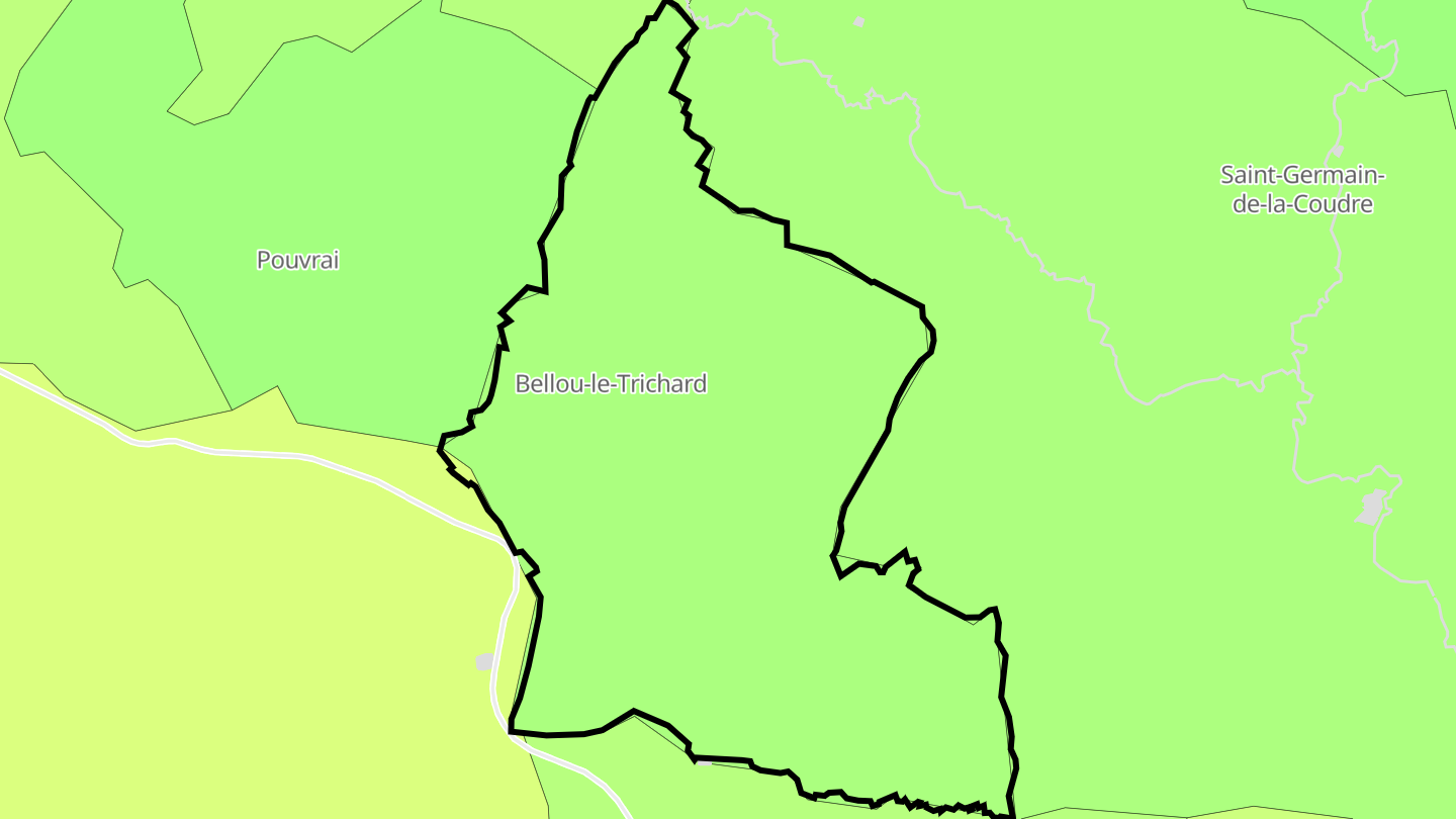 Carte des prix de l'immobilier Bellou-le-Trichard