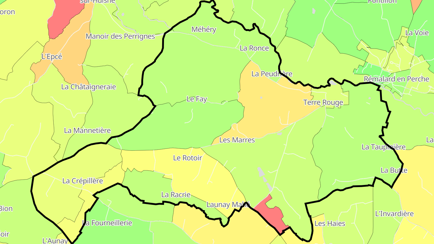 Carte des prix de l'immobilier Bellou-sur-Huisne