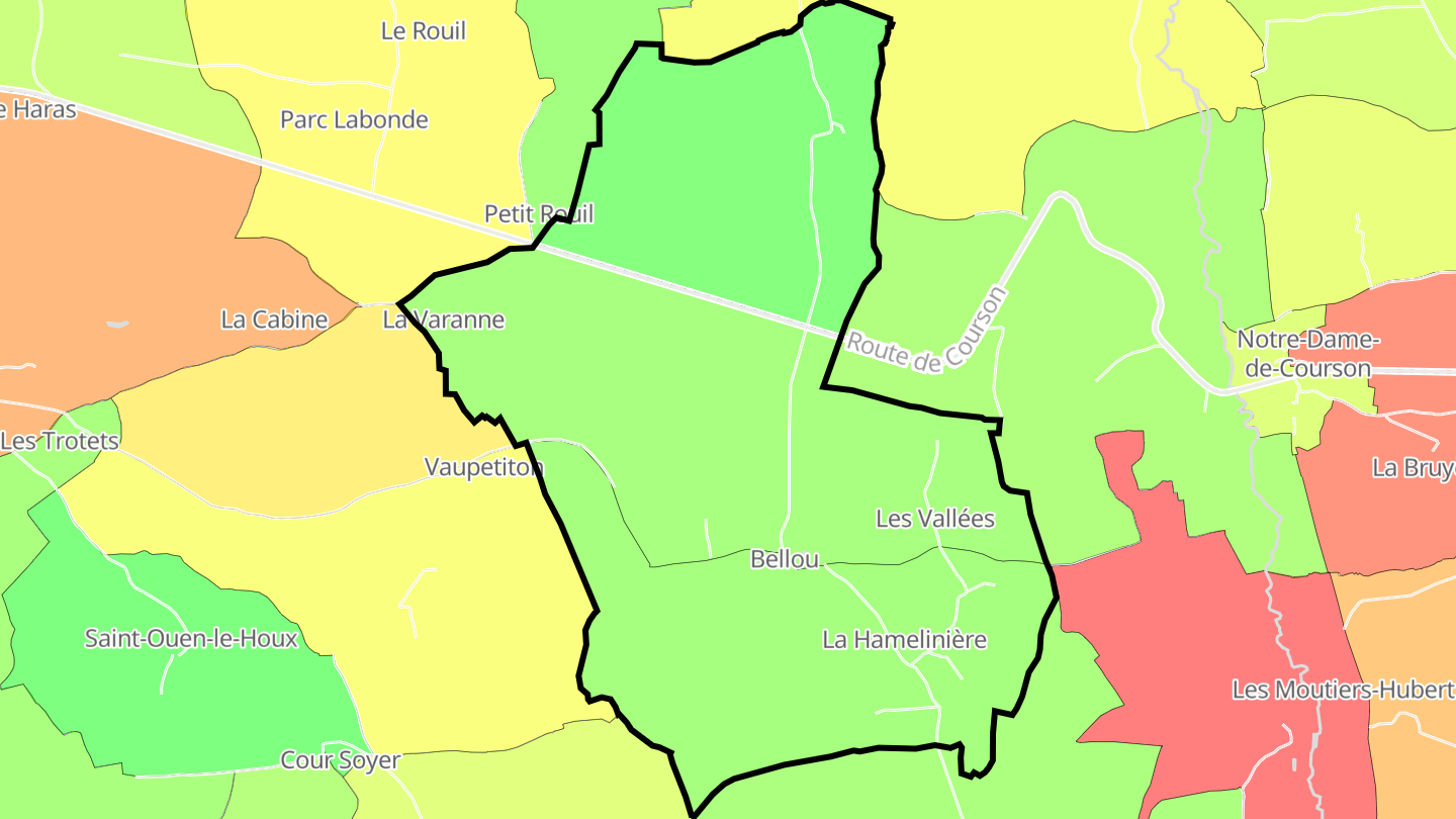 Carte des prix de l'immobilier Bellou