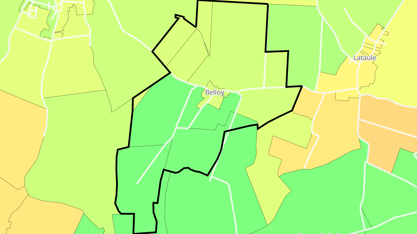 Carte des prix de l'immobilier Belloy