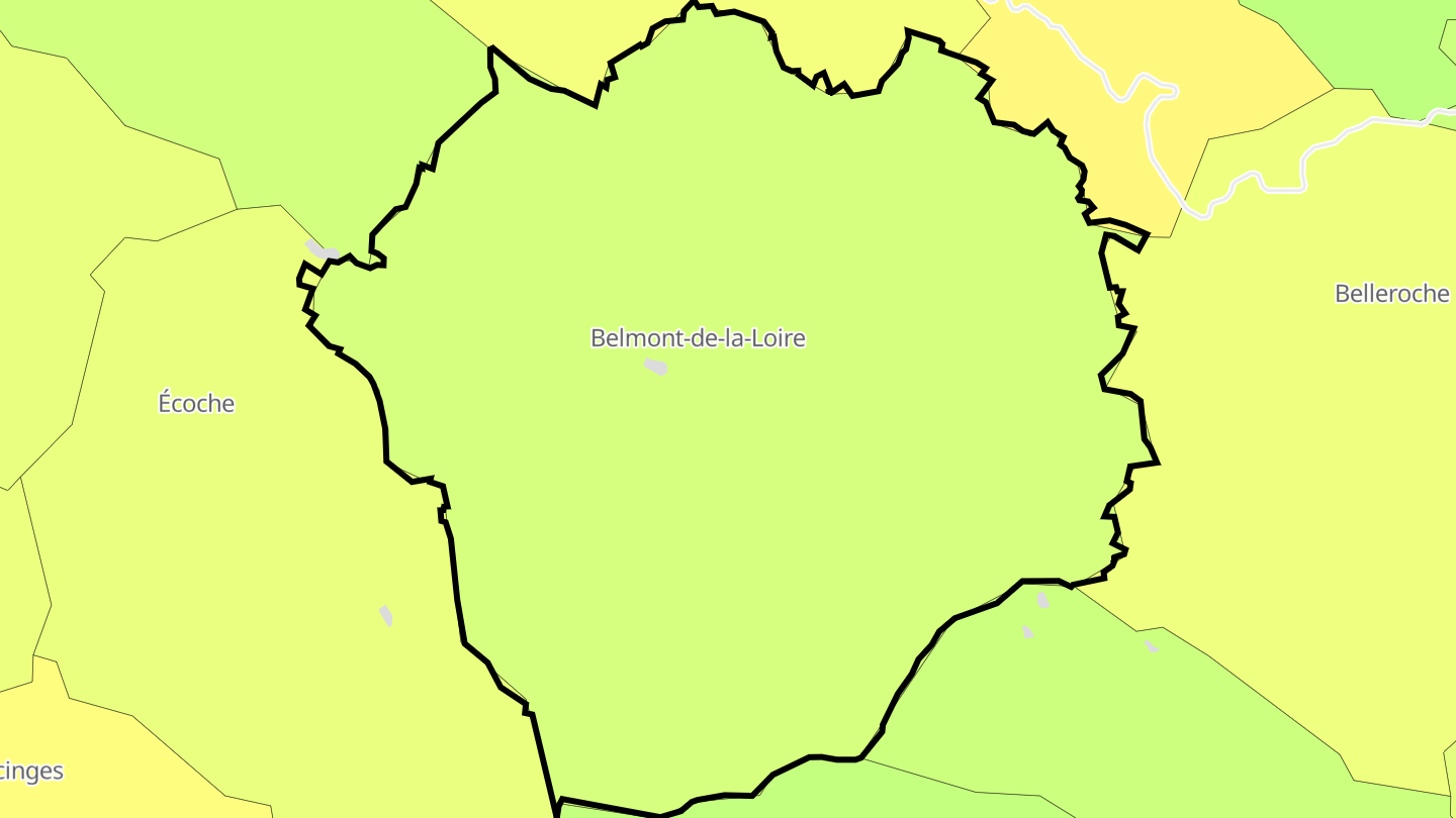 Carte des prix de l'immobilier Belmont-de-la-Loire