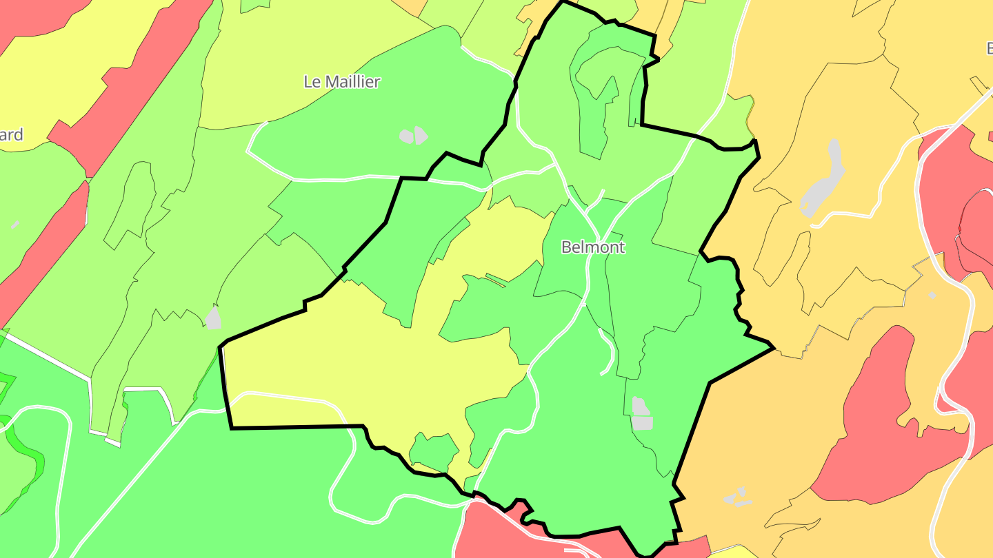 Carte des prix de l'immobilier Belmont