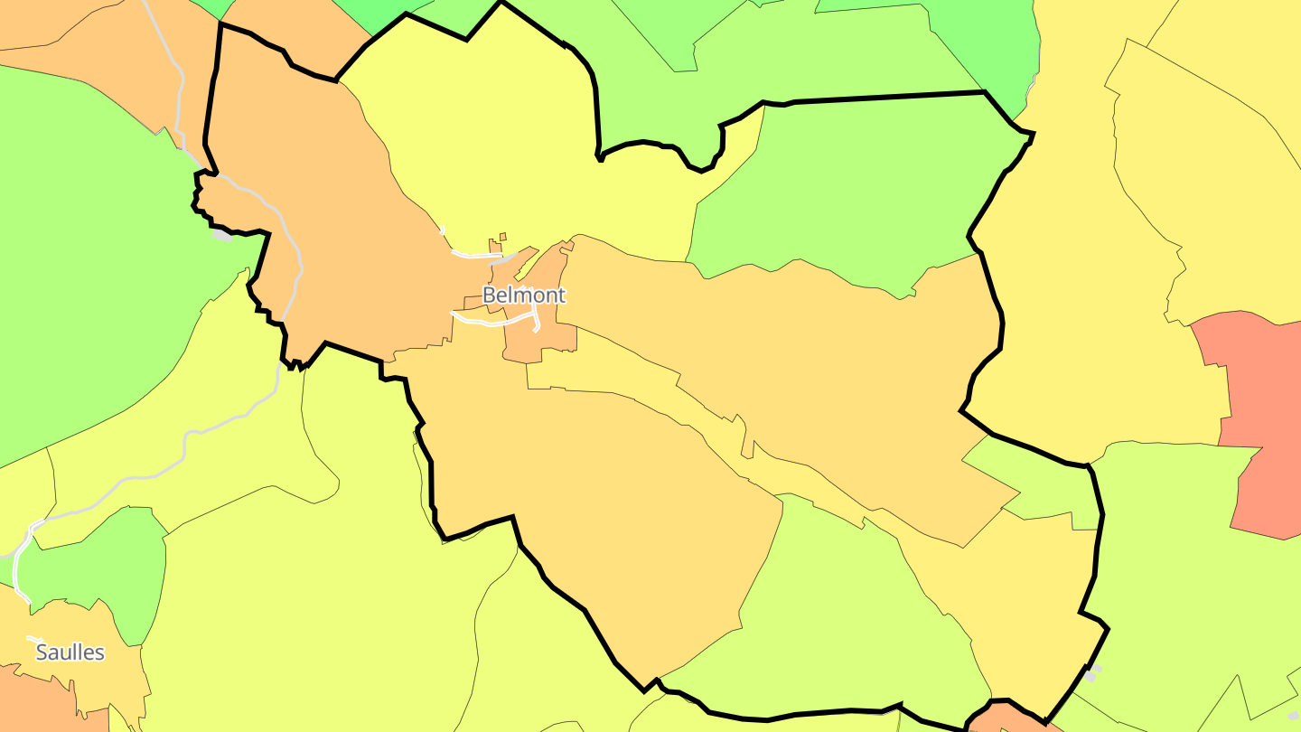 Carte des prix de l'immobilier Belmont