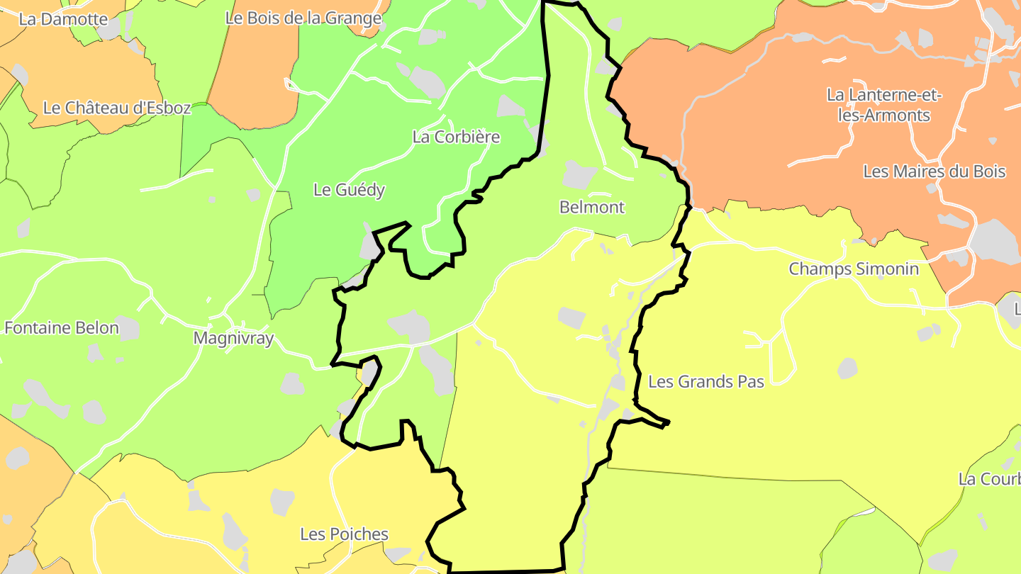 Carte des prix de l'immobilier Belmont