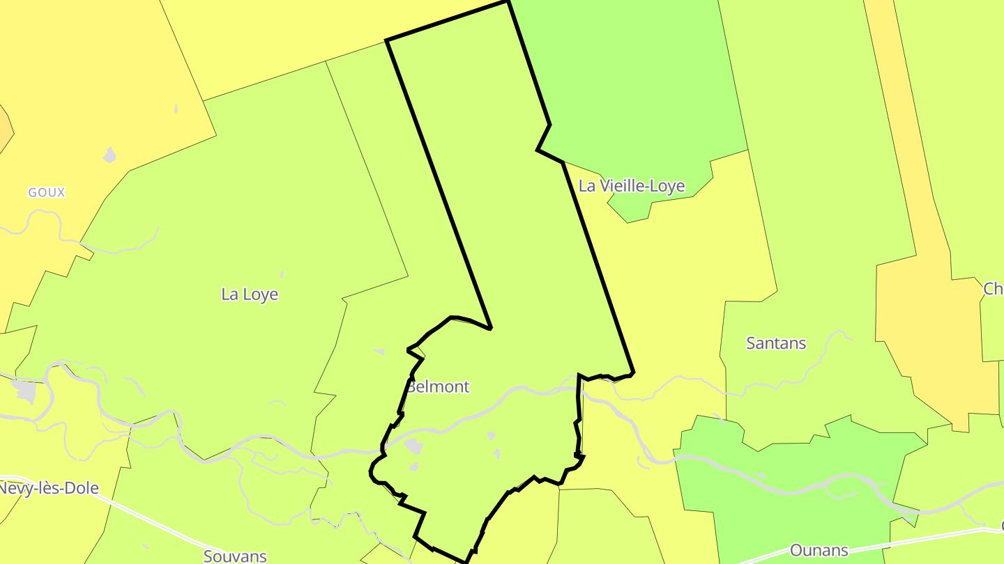 Carte des prix de l'immobilier Belmont