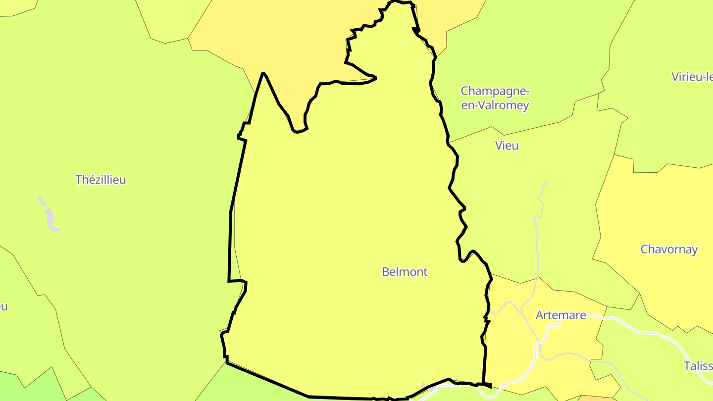 Carte des prix de l'immobilier Belmont-Luthézieu